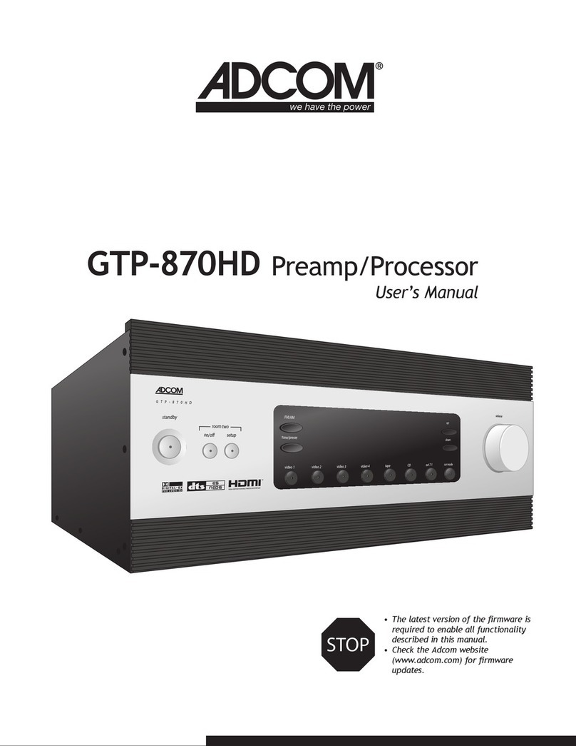 Adcom GTP-870HD user manual