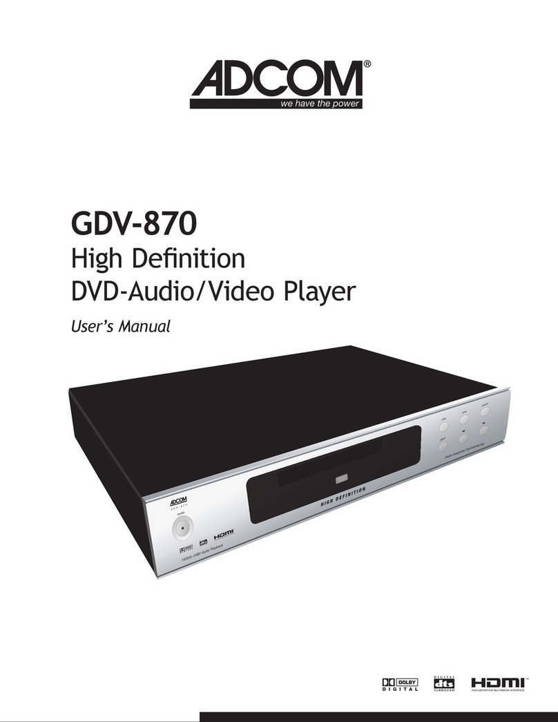 Adcom GDV-870 user manual