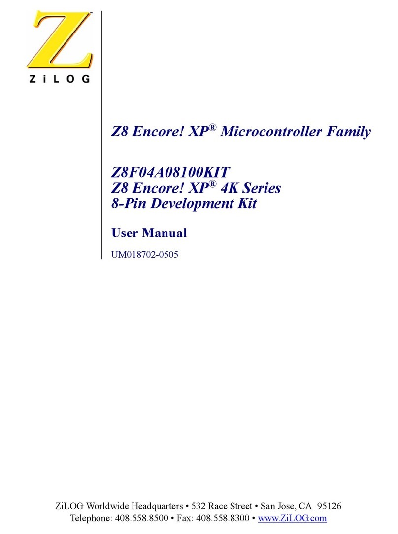 ZiLOG Z8 Encore! Z8F04A08100KIT User manual ZiLOG Z8 Encore! Z8F04A08100KIT User manual