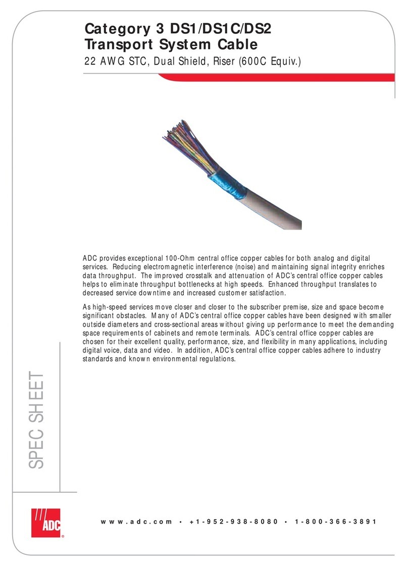 ADC Transport System Cable DS1C User manual