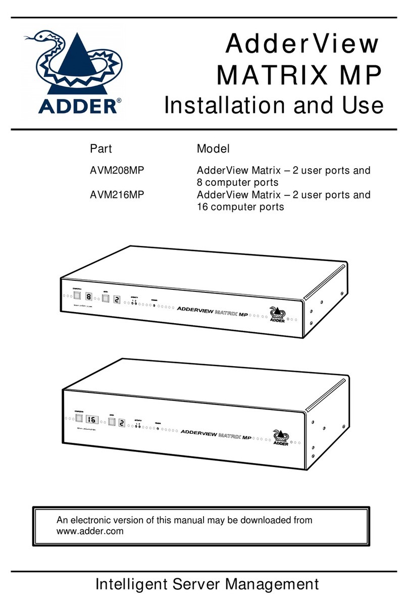 ADDER AdderView Matrix AVM208MP Quick start guide