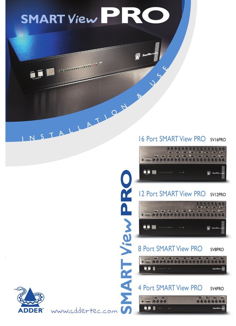 ADDER SMART View PRO SV12PRO Installation & use ADDER SMART View PRO SV12PRO Installation & use