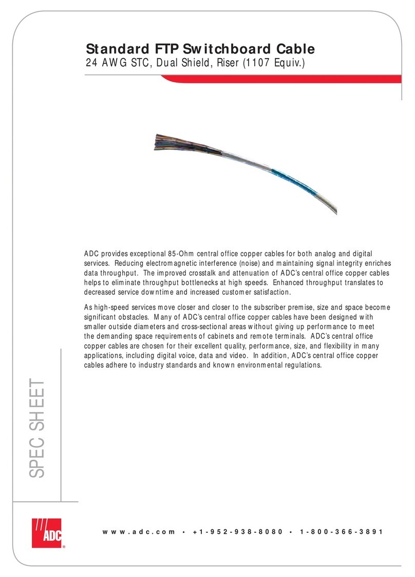 ADC Standard FTP Switchboard Cable Specification sheet