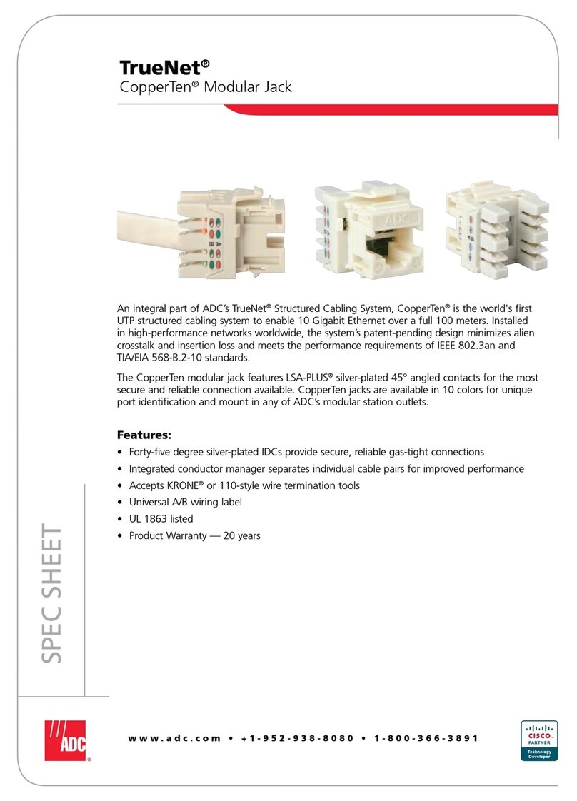 ADC CopperTen Modular Jack Specification sheet ADC CopperTen Modular Jack Specification sheet