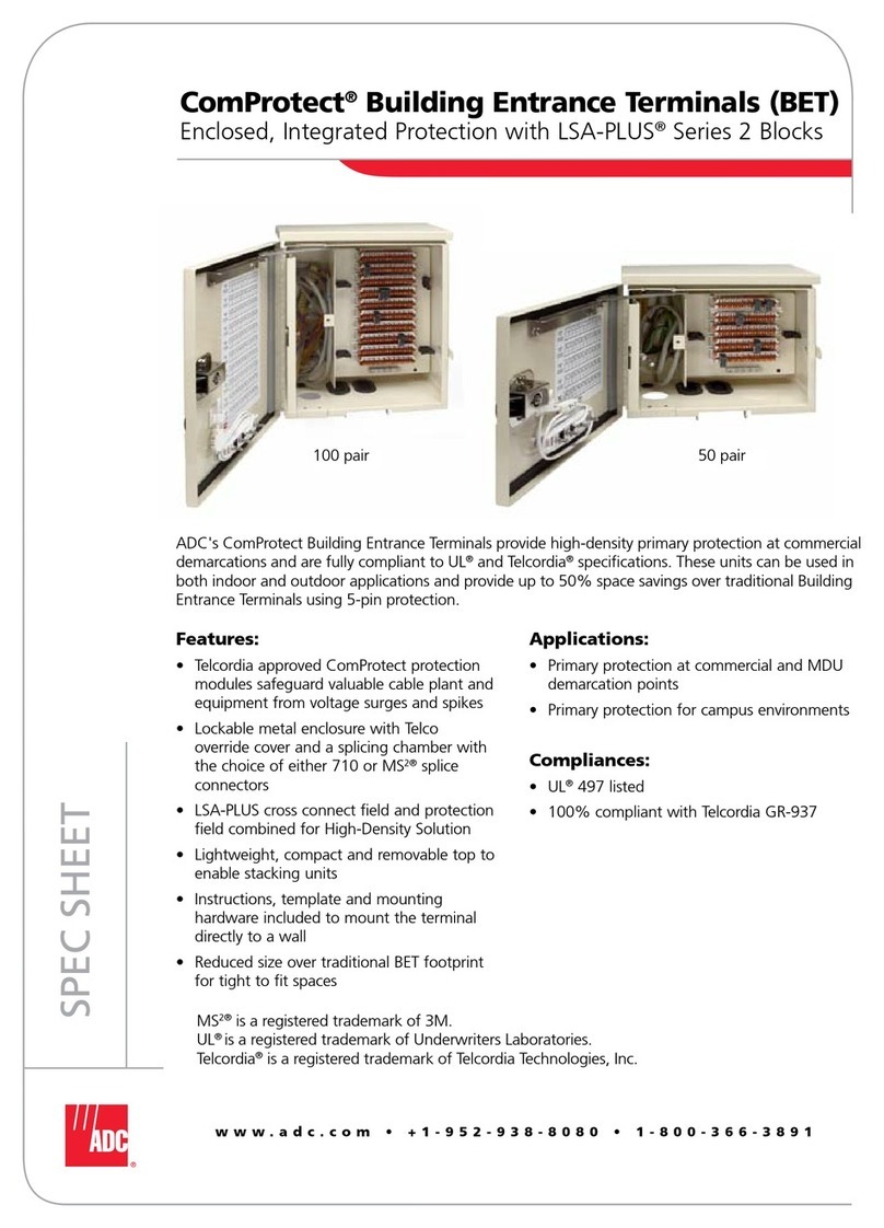 ADC ComProtect Building Entrance Terminals (BET) User manual ADC ComProtect Building Entrance Terminals (BET) User manual