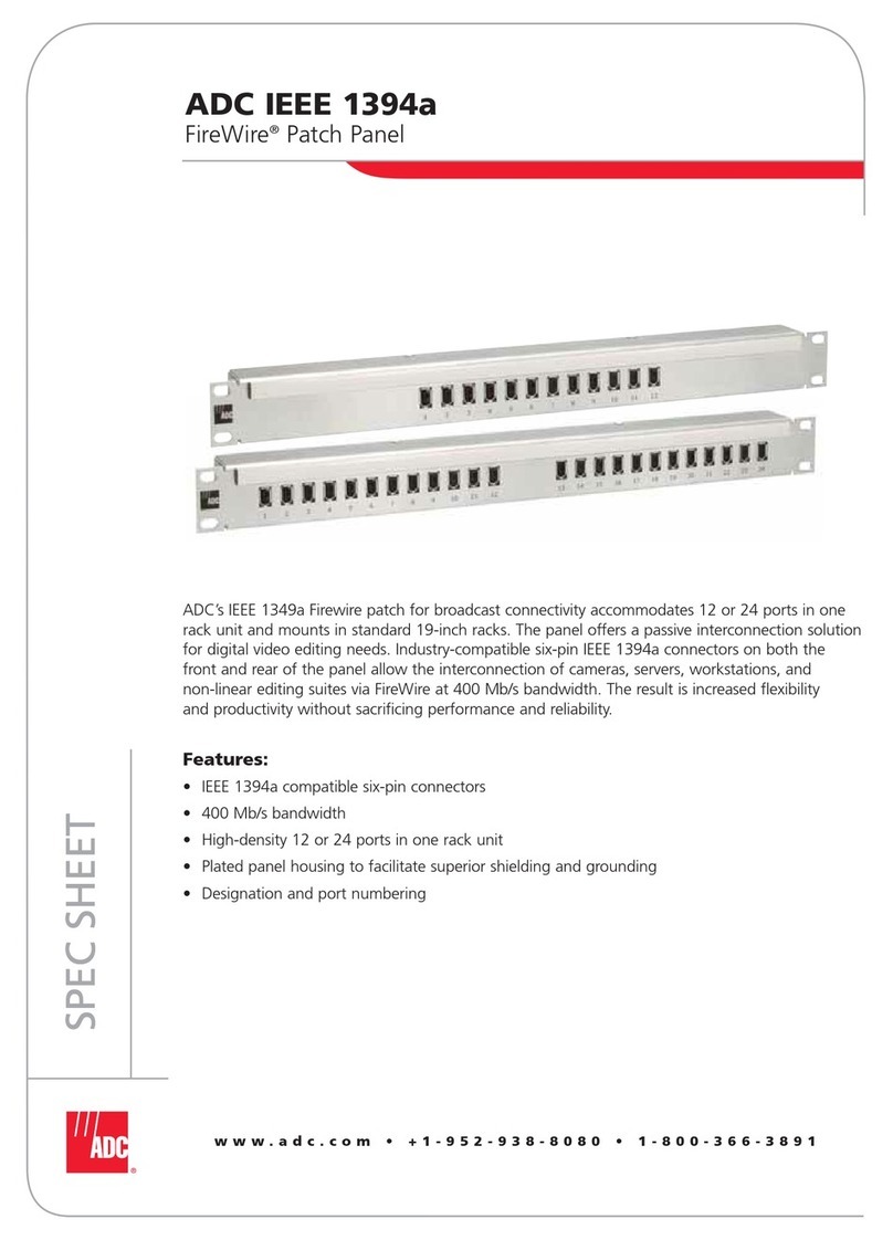 ADC FireWire Patch Panel IEEE 1394a Specification sheet