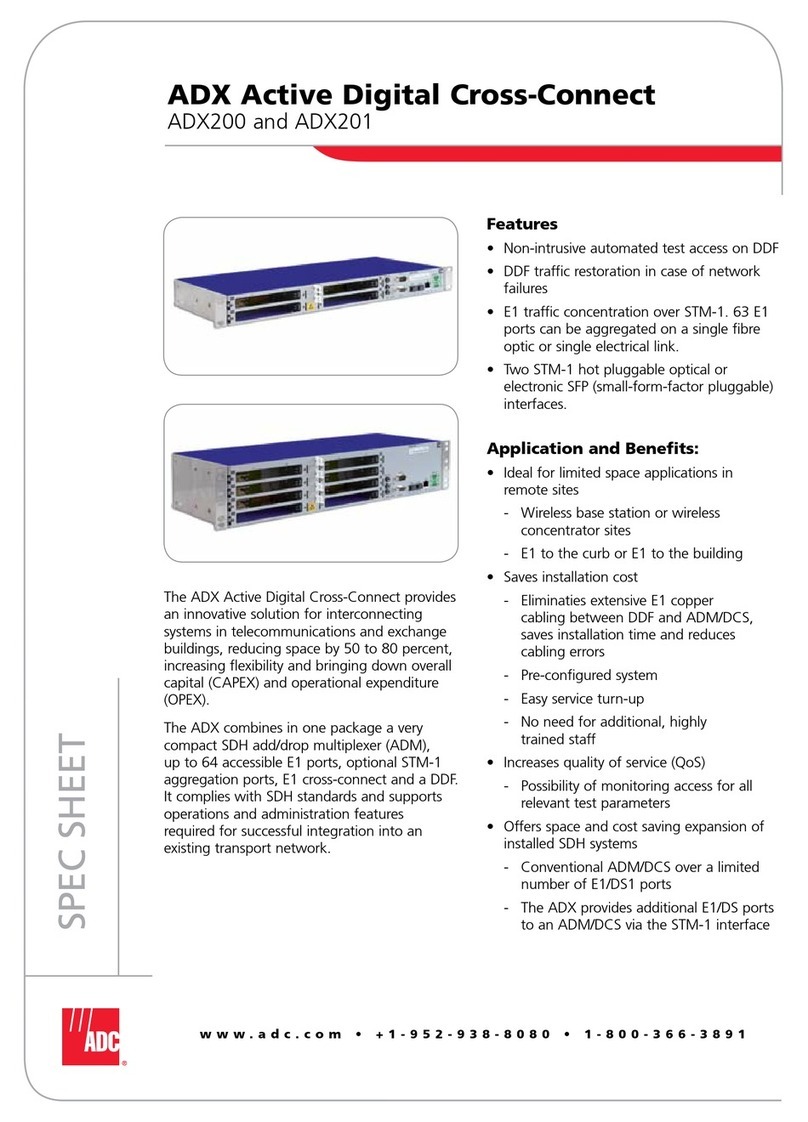 ADC ADX Active Digital Cross-Connect ADX200 User manual