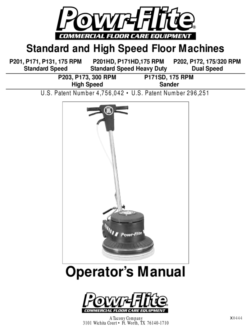 Tacony Standard And High Speed Floor Machine P201 User manual