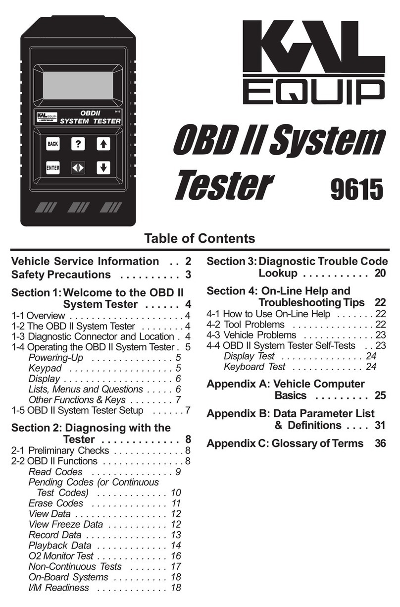 Kal-Equip OBD II System Tester 9615 user manual