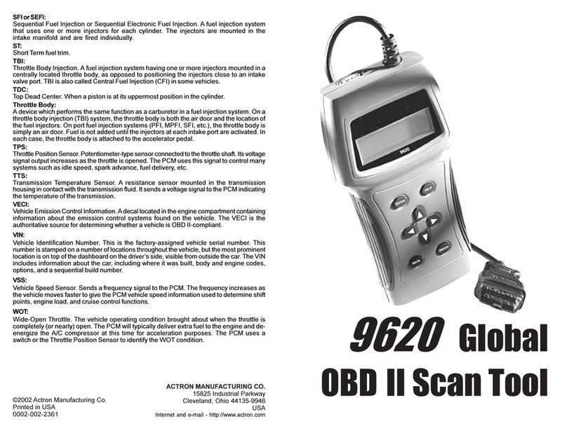 Actron Global OBD II Scan Tool 9620 user manual Actron Global OBD II Scan Tool 9620 user manual
