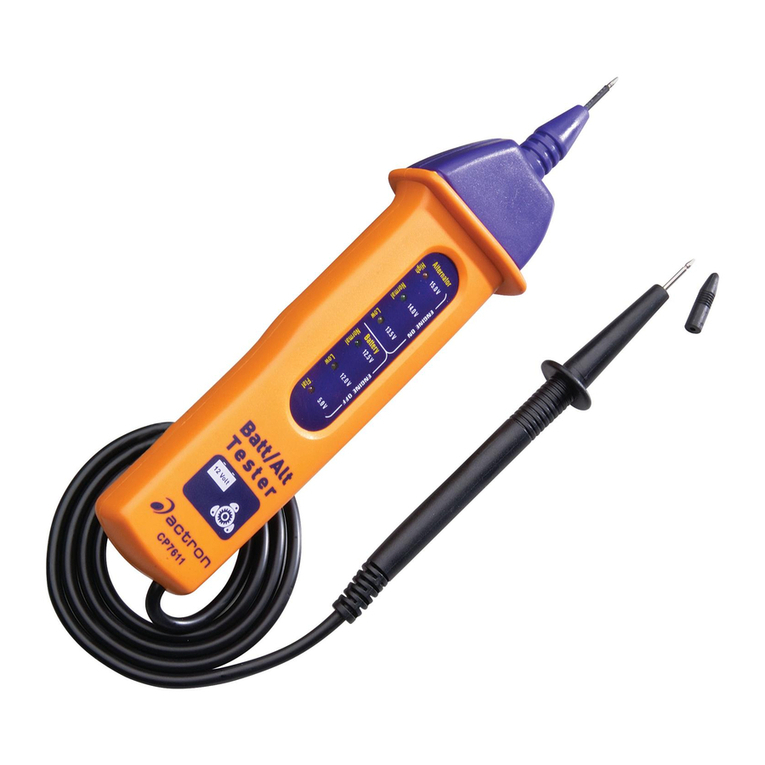 Actron Battery/Alternator Tester CP7611 User manual Actron Battery/Alternator Tester CP7611 User manual