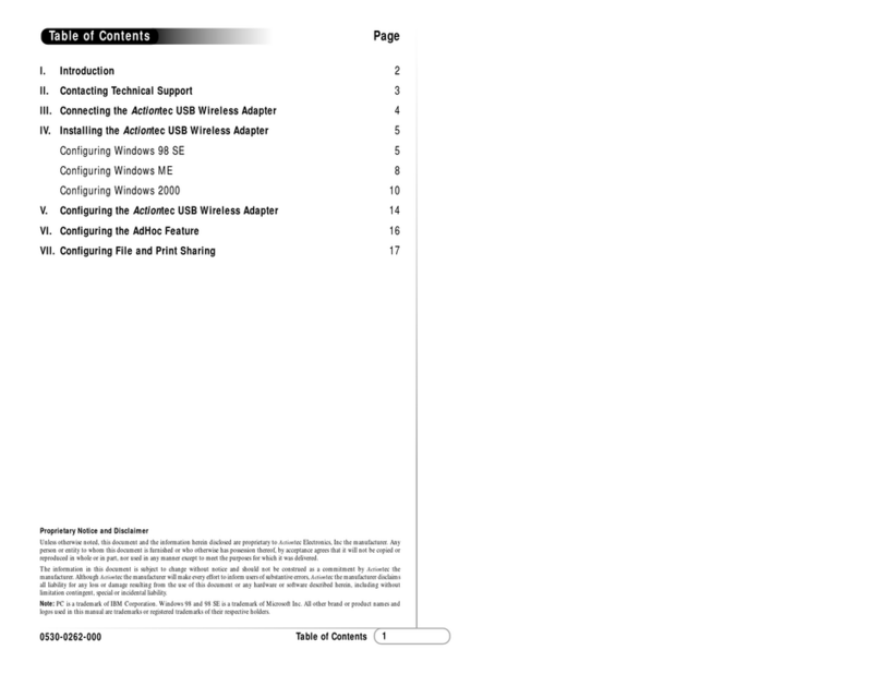 ActionTec USB Wireless Adapter 802UI3(b) User manual ActionTec USB Wireless Adapter 802UI3(b) User manual