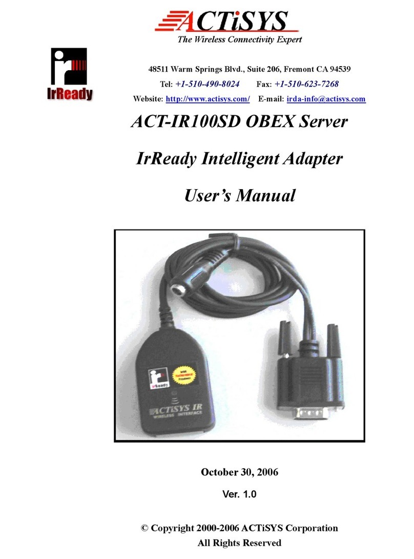 ACTiSYS ACT-IR100SD OBEX Server user manual
