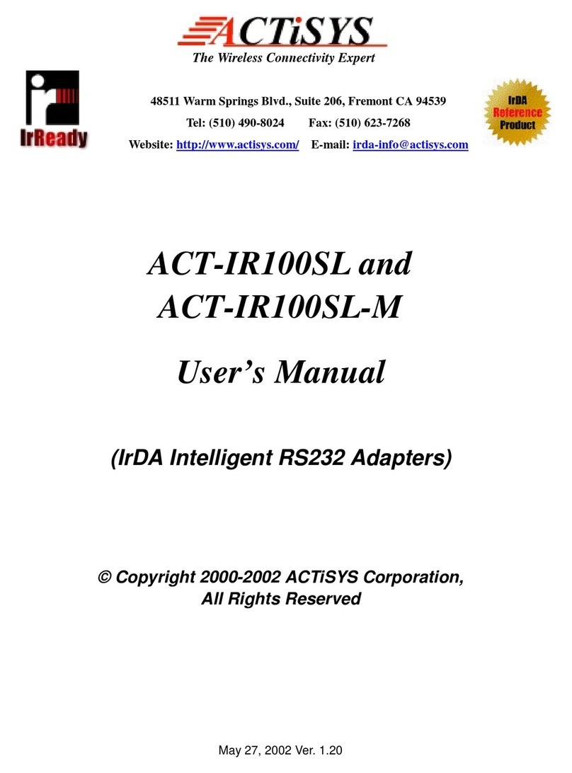 ACTiSYS IR100SLM User manual ACTiSYS IR100SLM User manual