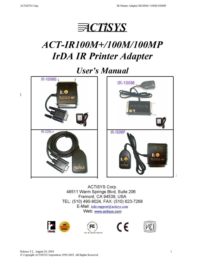 ACTiSYS ACT-IR100M+ User manual ACTiSYS ACT-IR100M+ User manual