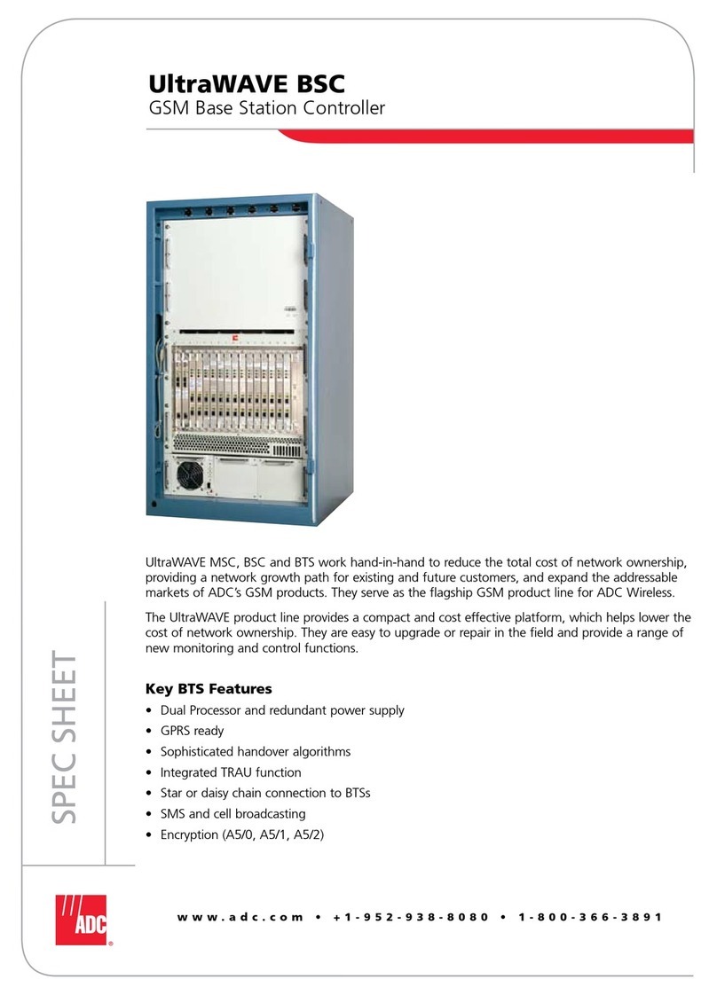 ADC GSM Base Station Controller UltraWAVE BSC Specification sheet
