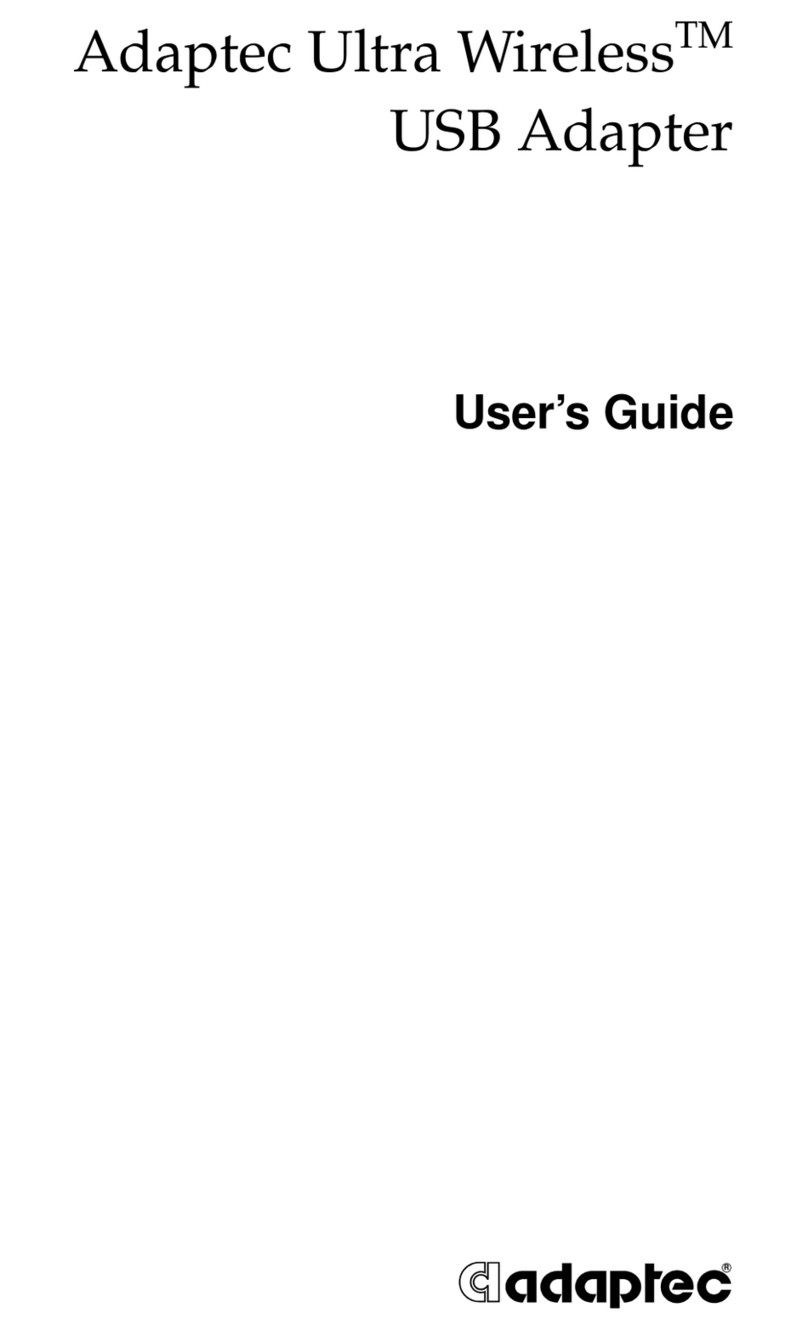 Adaptec Ultra Wireless Ultra WirelessTM USB Adapter user guide