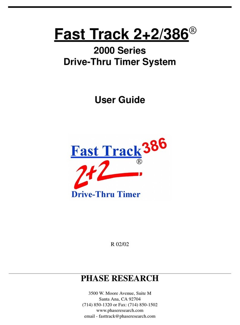 Phase Research 2000 Series Drive-Thru Timer System 2+2/386 User manual