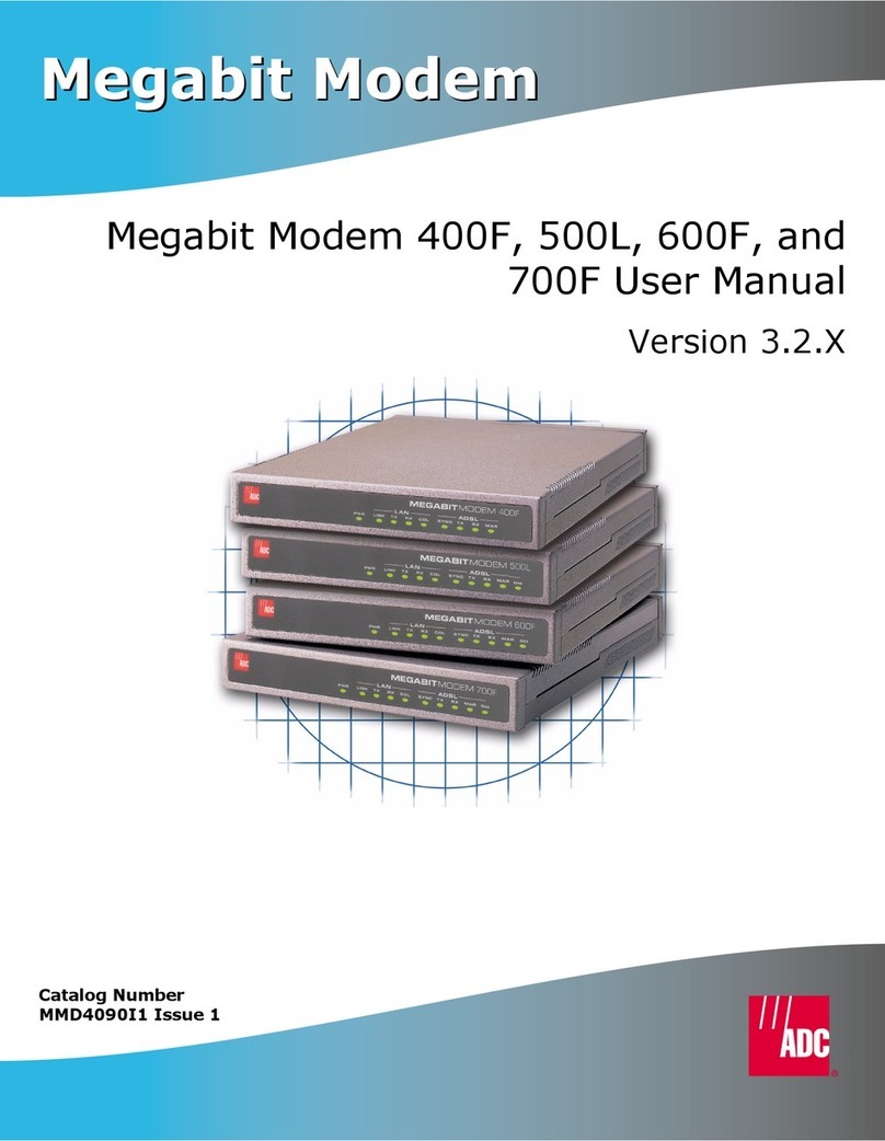 ADC Megabit Modem 600F user manual