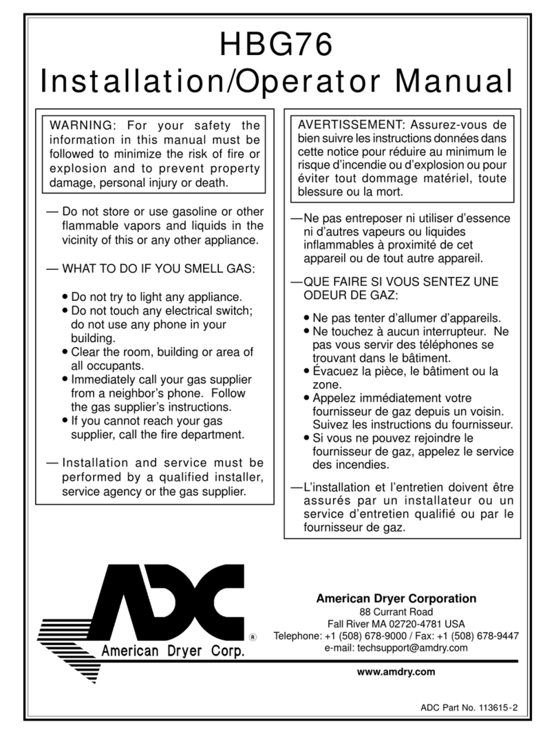 ADC HBG76 Installation & operator's manual