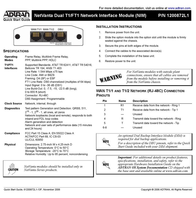 ADTRAN SHDSL T1 installation instructions