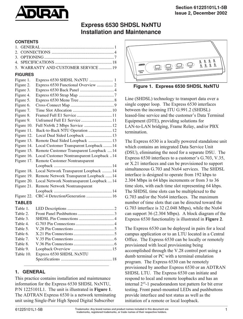 ADTRAN SHDSL NxNTU Installation and Maintenance