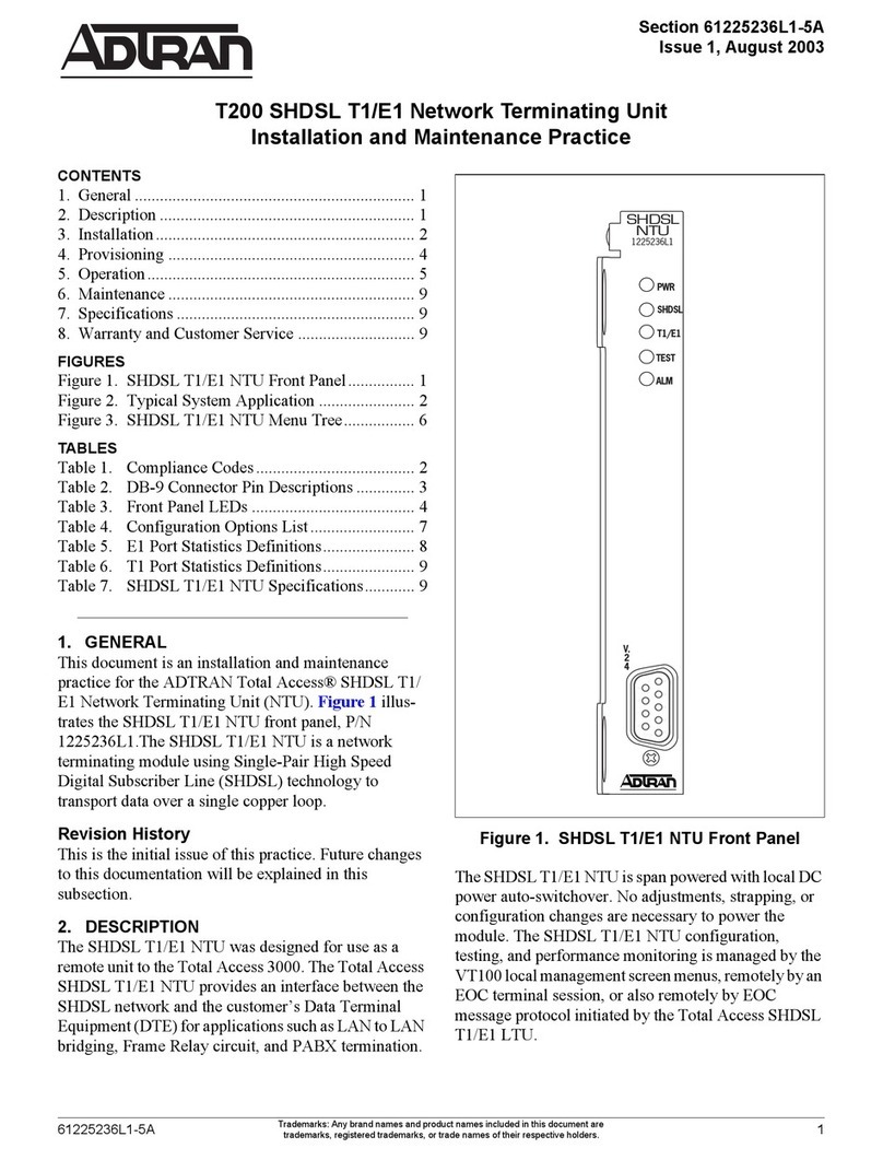 ADTRAN E1 Instruction Manual ADTRAN E1 Instruction Manual