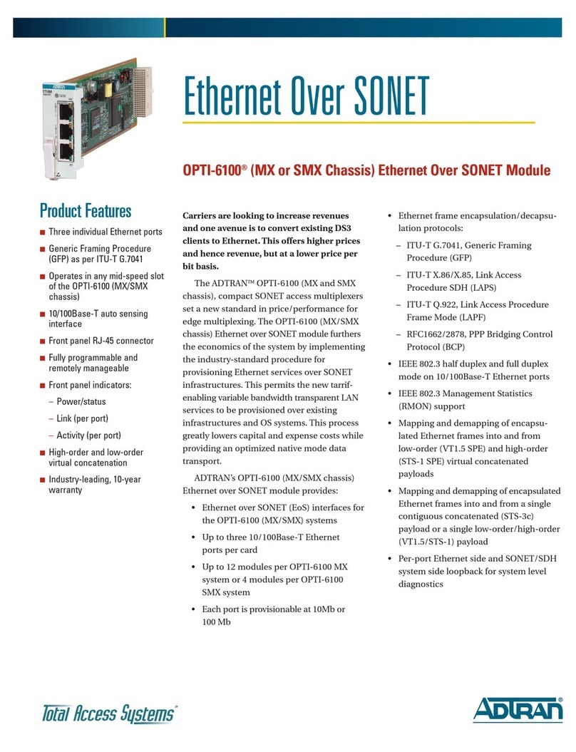 ADTRAN OPTI-6100 LMX Specification sheet
