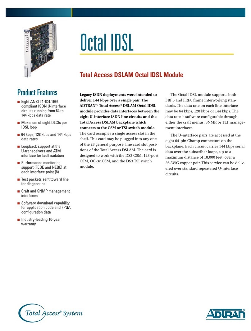 ADTRAN Octal IDSL DSLAM Octal IDSL User manual ADTRAN Octal IDSL DSLAM Octal IDSL User manual