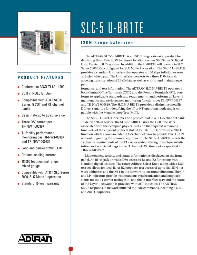 ADTRAN SLC-5 U-BR1TE III Specifications