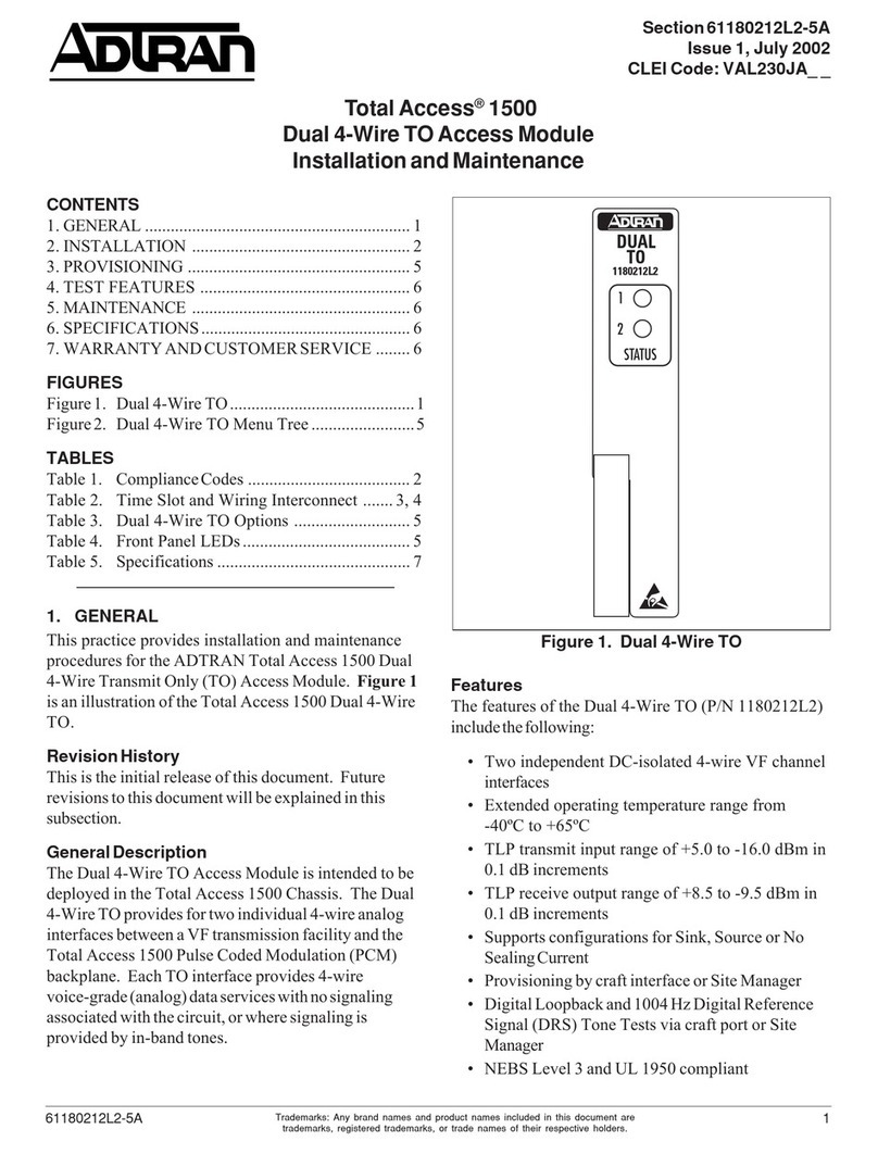 ADTRAN Total Access 1500 Instruction Manual