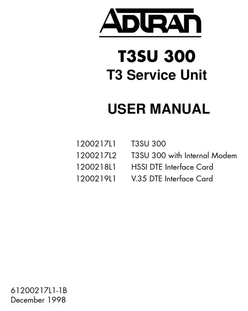 ADTRAN T3SU 300 User manual ADTRAN T3SU 300 User manual