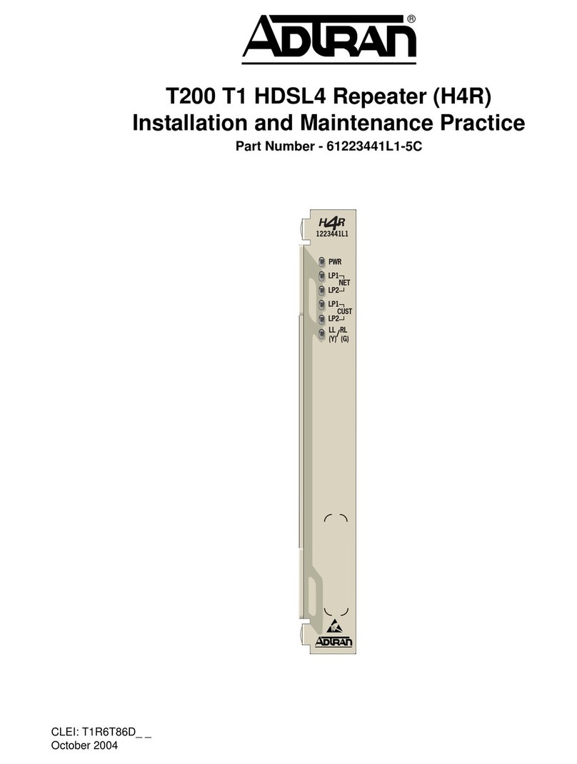 ADTRAN T200 T1 HDSL4 Instruction Manual