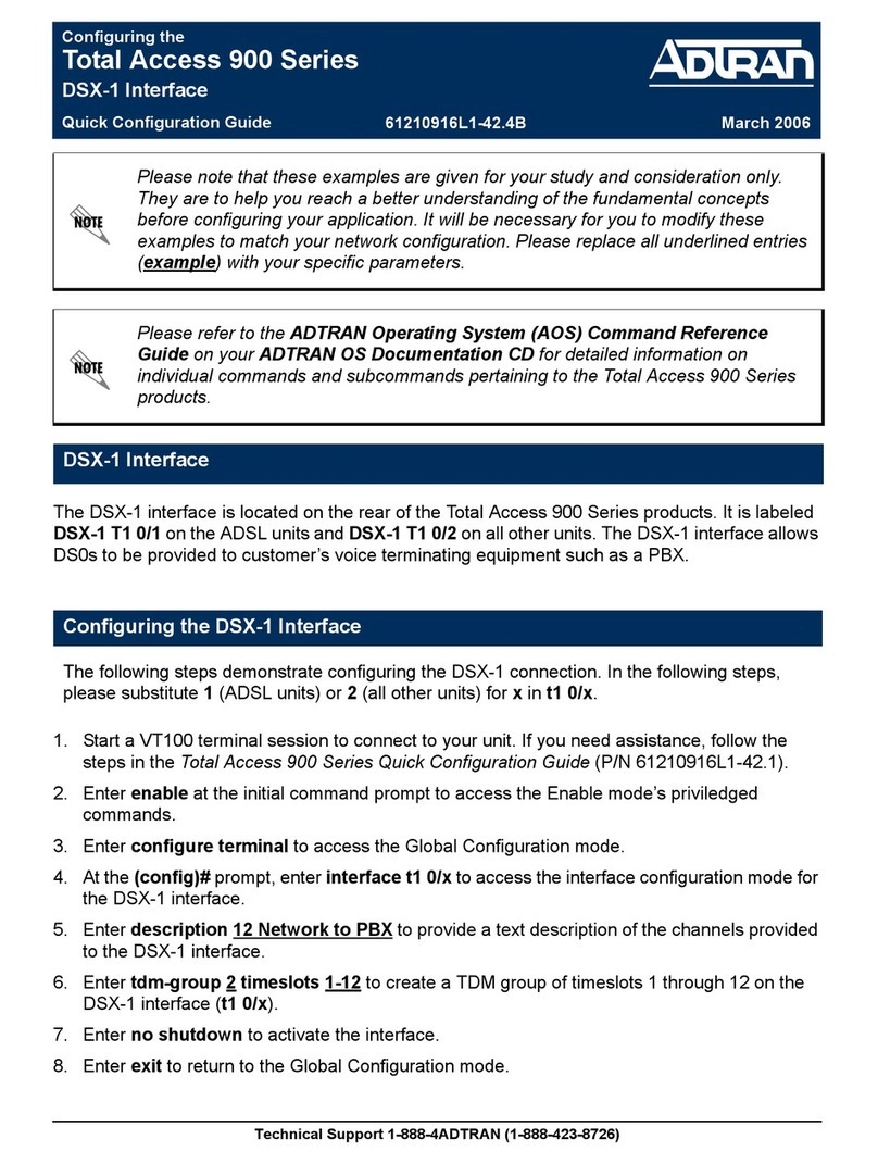 ADTRAN DSX 1 User manual