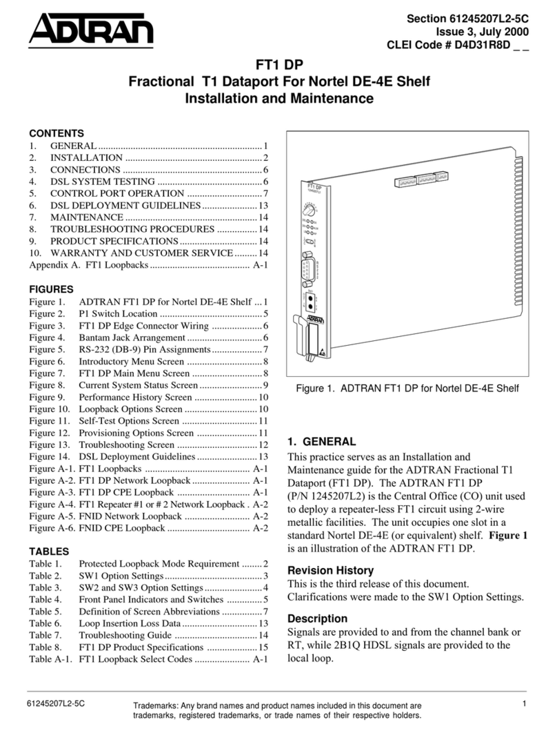 ADTRAN DE-4E Instruction Manual