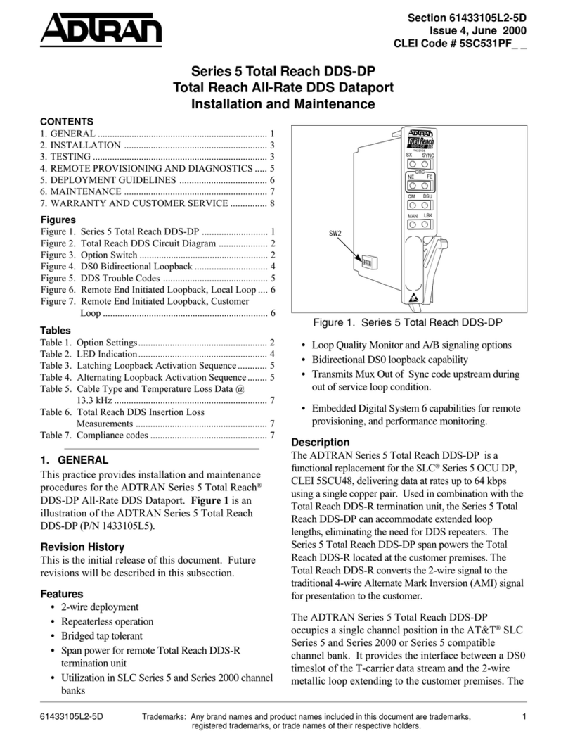 ADTRAN DDS-DP Product manual