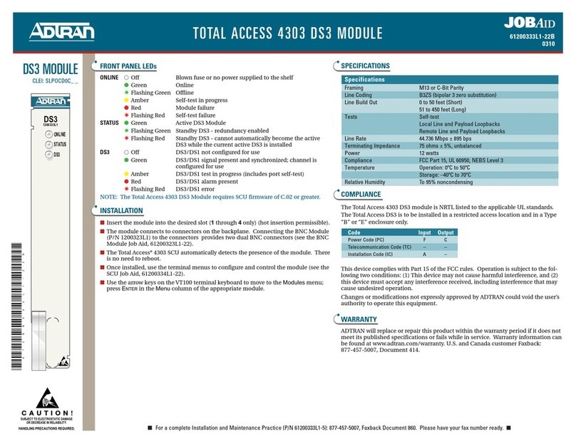 ADTRAN DS3 User manual