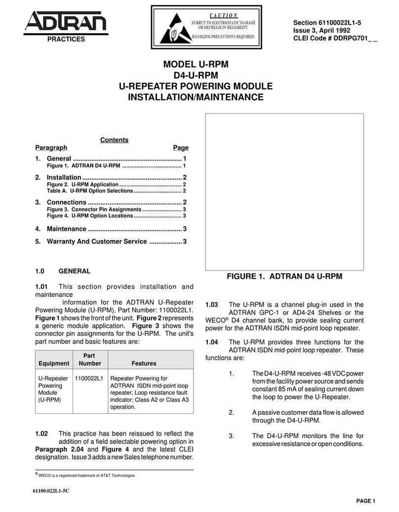 ADTRAN D4-U-RPM Maintenance and service guide
