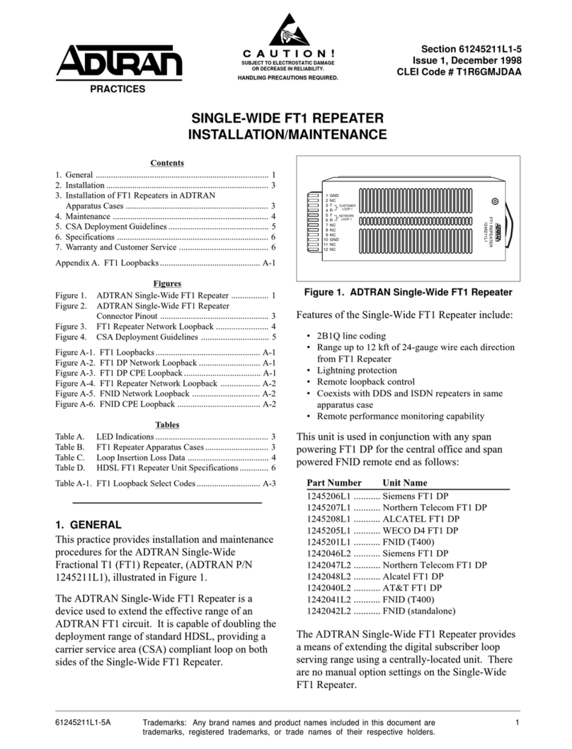 ADTRAN NetVanta FT1 Maintenance and service guide
