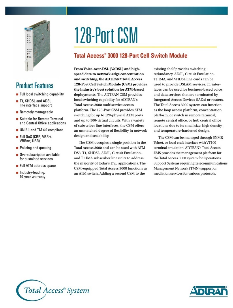 ADTRAN Total Access 128-Port CSM User manual