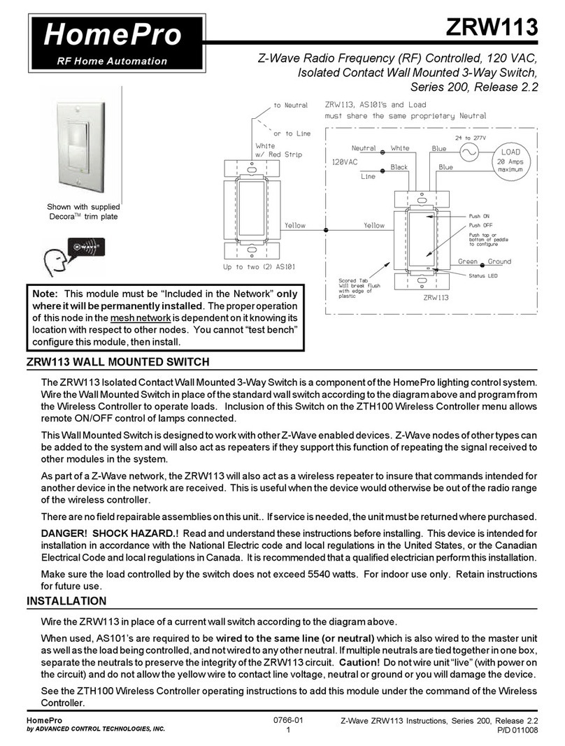 Advanced Technologies ZRW113 instruction manual Advanced Technologies ZRW113 instruction manual