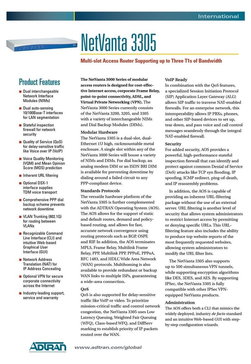 ADTRAN NetVanta 3305 User manual