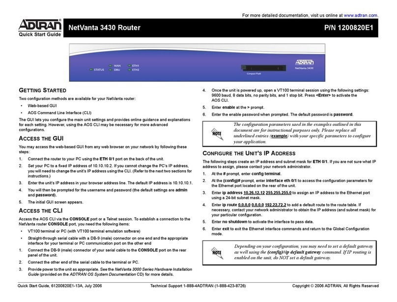 ADTRAN NetVanta 3430 User manual