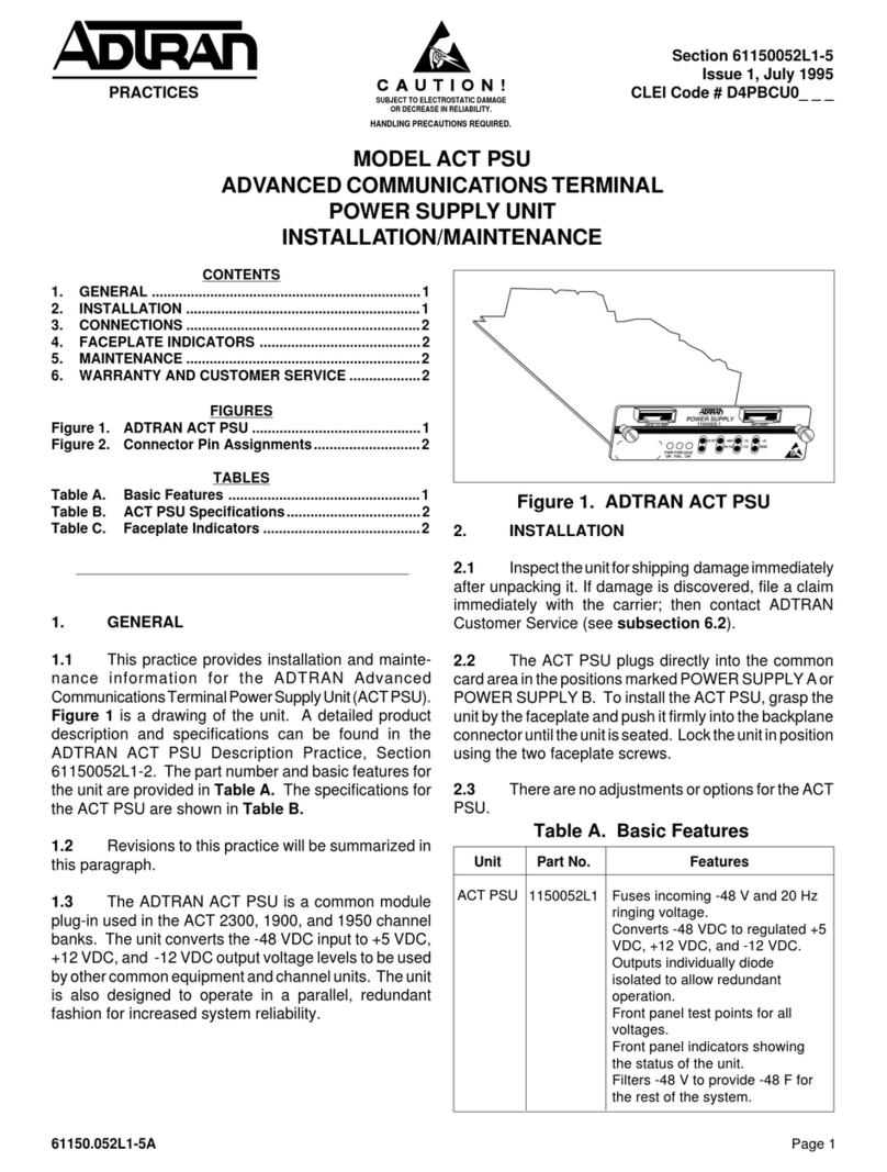 ADTRAN D4PBCU0 Maintenance and service guide