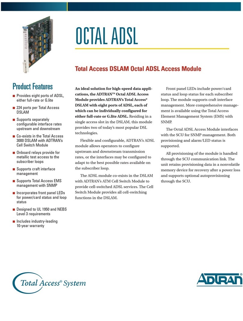 ADTRAN Total Access Octal ADSL Specification sheet