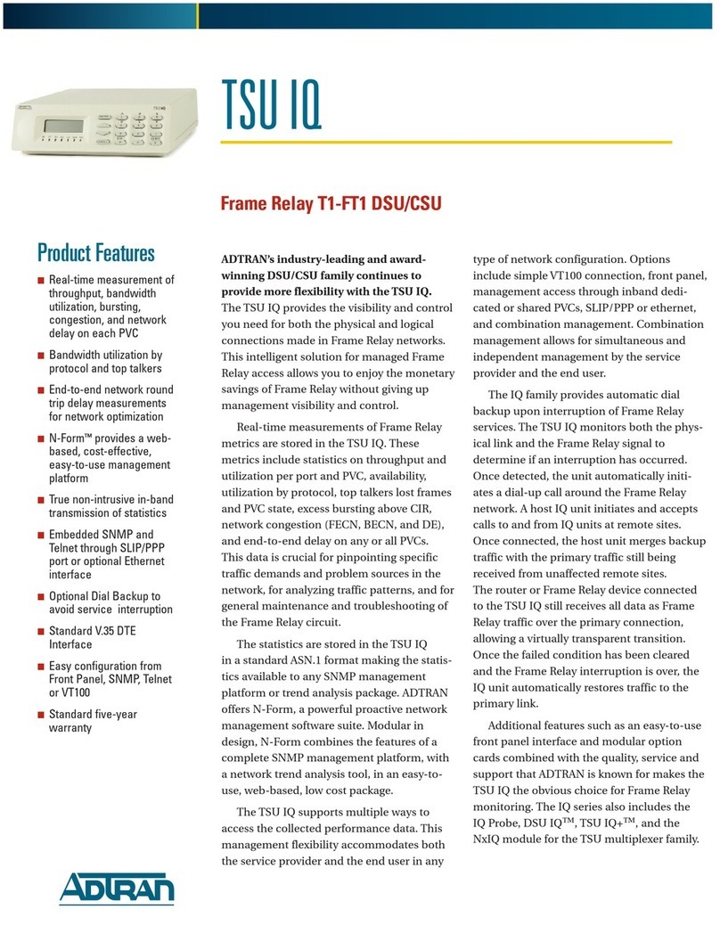 ADTRAN T1-FT1 CSU Specification sheet