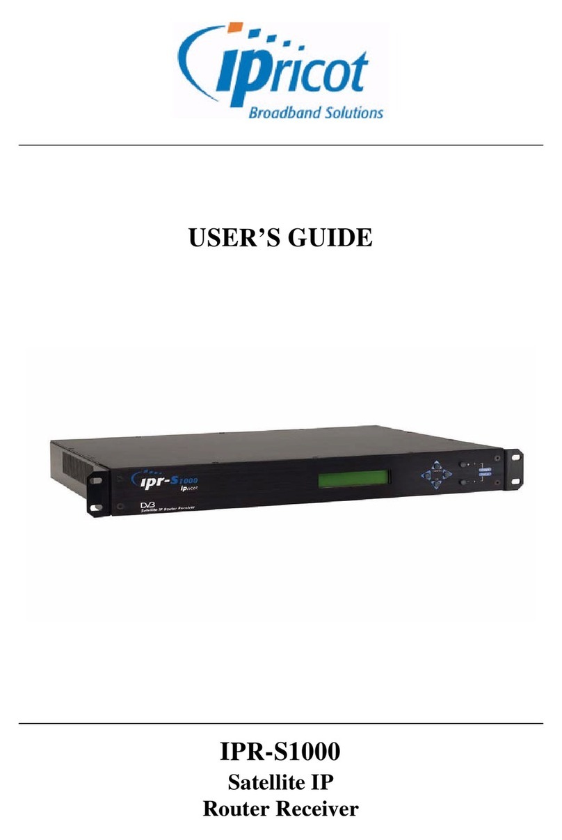 IPricot Satellite IP Router Reciever IPR-S1000 user guide