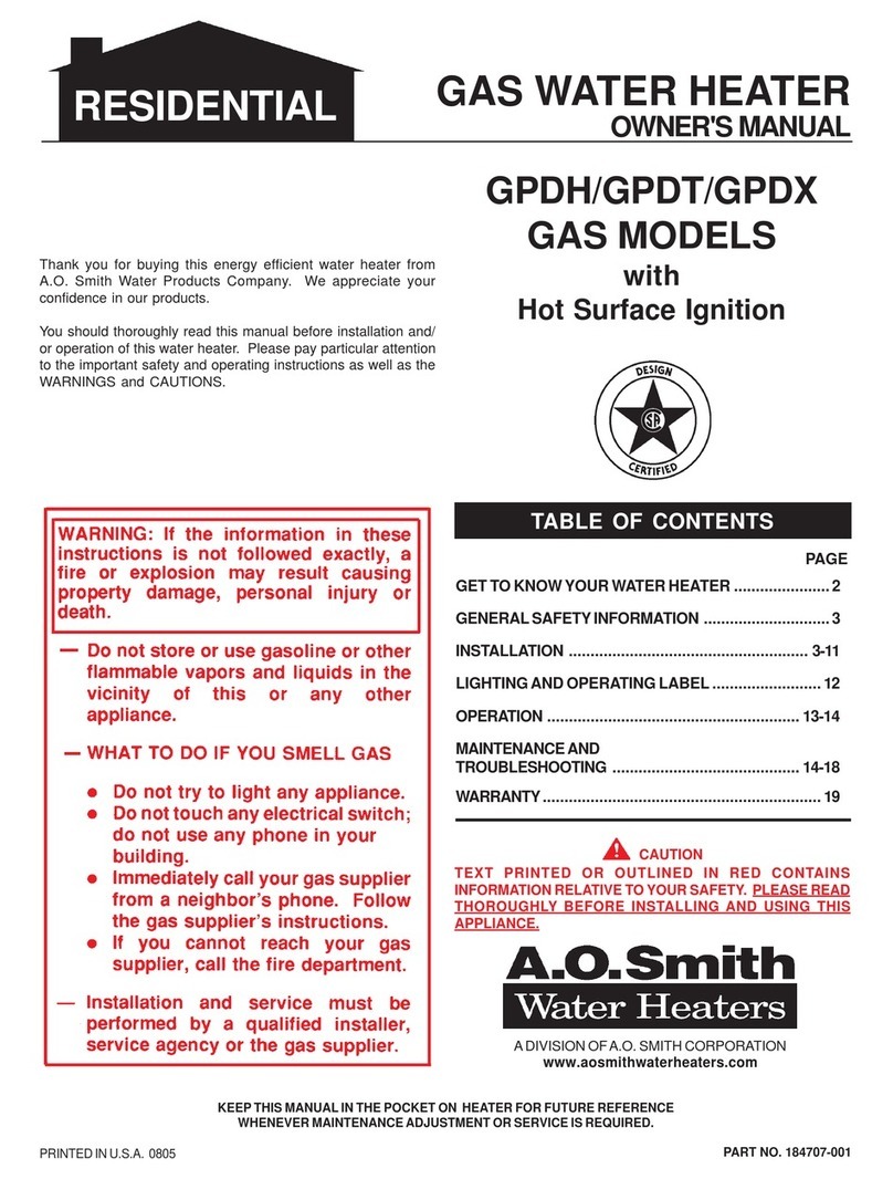 A.O. Smith GPDH User manual