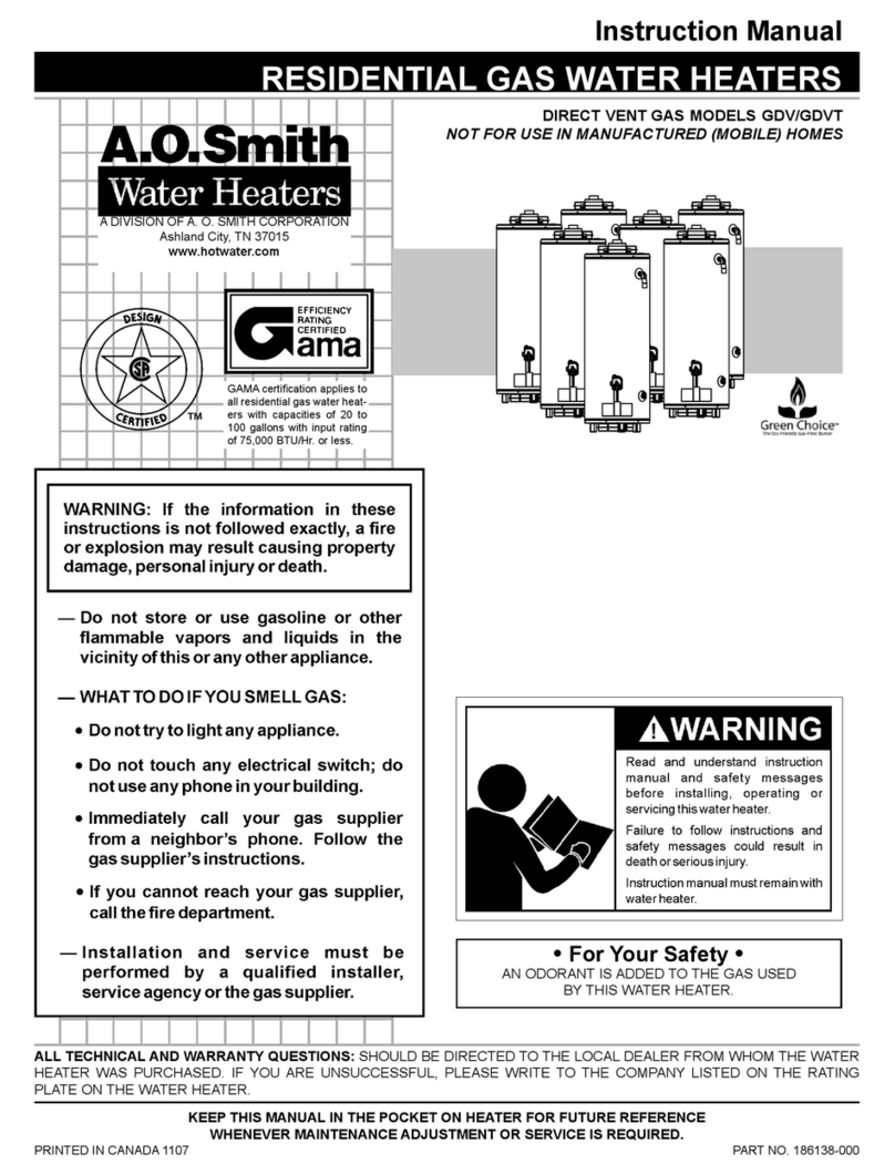 A.O. Smith GDV User manual