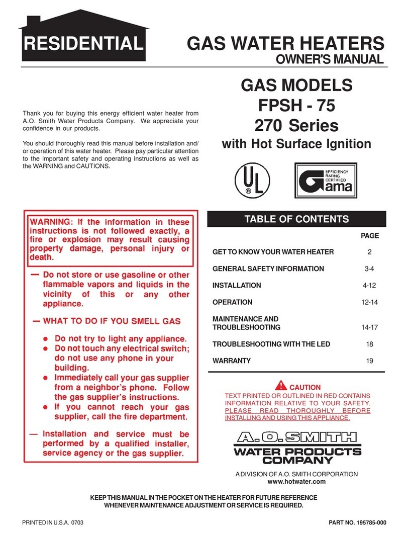 A.O. Smith FPSH - 75 User manual